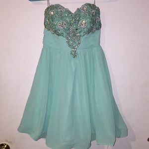 Teal - Sequin Hearts dress